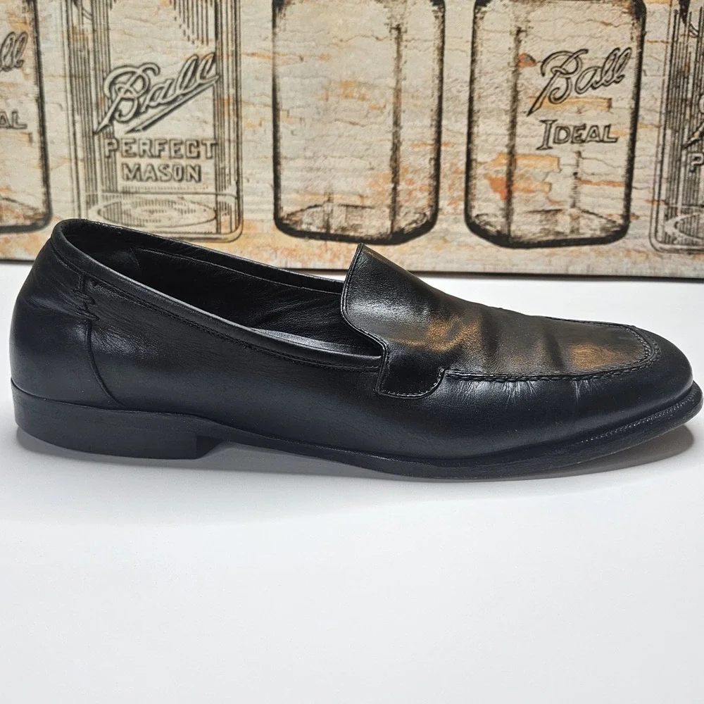 Vintage Cole Haan City Loafers Mens 10 Black Leather Dress Shoes Made In Italy